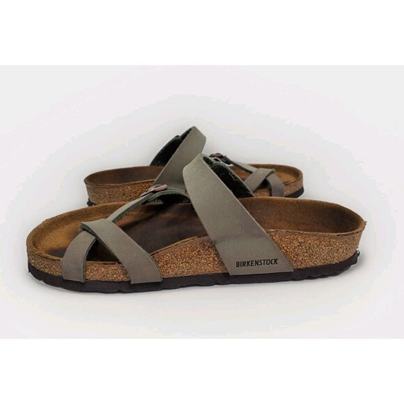 Birkenstock Mayari Women's 7 38 Birkibuc Mocha Brown Sandals Slide Strappy - Picture 3 of 10